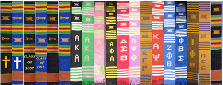 Fraternity and Sorority Kente Stoles Fraternity and Sorority Kente Stoles